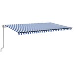 vidaXL Auvent rétractable automatique 500x350 cm Bleu et blanc