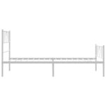 vidaXL Cadre de lit métal avec tête de lit/pied de lit blanc 80x200 cm
