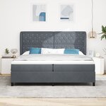 vidaXL Lit à ressorts avec matelas gris foncé 200x200 cm en velours