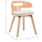 vidaXL Chaises à manger lot de 6 crème bois courbé et similicuir