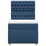 vidaXL Sommier à lattes de lit avec matelas Bleu 90x190 cm Tissu