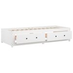 vidaXL Lit de jour Blanc 75x190 cm Petit simple Bois de pin massif