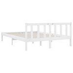 vidaXL Cadre de lit Blanc Bois de pin massif 140x190 cm