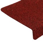 vidaXL Tapis d'escalier 15 Pièces Tissu aiguilleté 65x21x4 cm Rouge