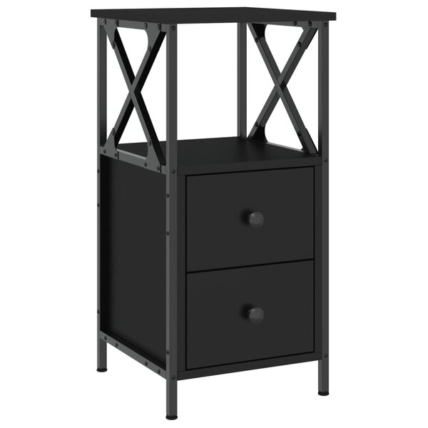 vidaXL Table de chevet noir 34x35 5x70 cm bois d’ingénierie