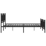 vidaXL Cadre de lit métal sans matelas avec pied de lit noir 193x203cm
