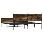 vidaXL Cadre de lit en métal sans matelas chêne fumé 183x213 cm