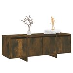 vidaXL Meuble TV chêne fumé 120x30x40 5 cm bois d'ingénierie