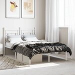 vidaXL Cadre de lit métal sans matelas et tête de lit blanc 120x190 cm
