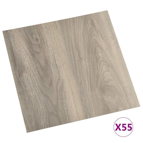 vidaXL Dalles de plancher autoadhésives 55 Pièces PVC 5 11 m² taupe