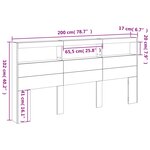 vidaXL Armoire tête de lit avec LED sonoma gris 200x17x102 cm
