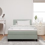 Lit coffre avec matelas et lumière LED gris clair 120x200 cm en velours