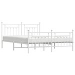 vidaXL Cadre de lit métal sans matelas et pied de lit blanc 183x213 cm
