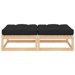 vidaXL Repose-pieds de jardin avec coussins lot de 2 Pin massif