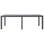 vidaXL Table de jardin Marron 220x90x72 cm Plastique Aspect de rotin