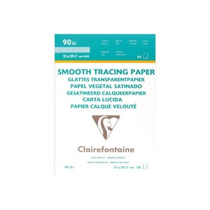 Papier calque velouté A4 pour traceur - 90g - Pochette de 50 feuilles
