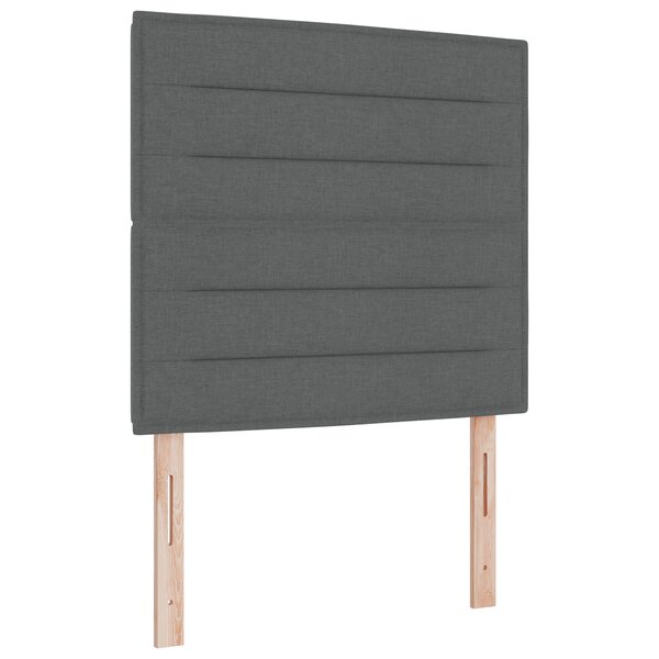 vidaXL Tête de lit LED design lignes gris foncé 90 cm en tissu