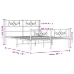 vidaXL Cadre de lit métal sans matelas et pied de lit blanc 140x190 cm