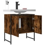 vidaXL Armoire lavabo de salle de bain chêne fumé 60x33x60 cm