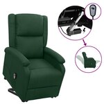 Vidaxl fauteuil releveur inclinable vert foncé tissu