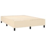 vidaXL Sommier à lattes de lit et matelas et LED Crème 140x200cm Tissu