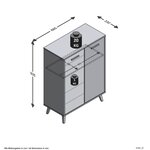 FMD Armoire à chaussures avec 5 compartiments 68 5x33x93 5 cm