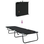 vidaXL Transat pliant Portable Noir en tissu Oxford 600D