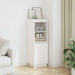 vidaXL Buffet haut Blanc 37x34x110 cm Bois massif de pin