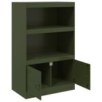 vidaXL Buffet vert olive 67x39x107 cm acier