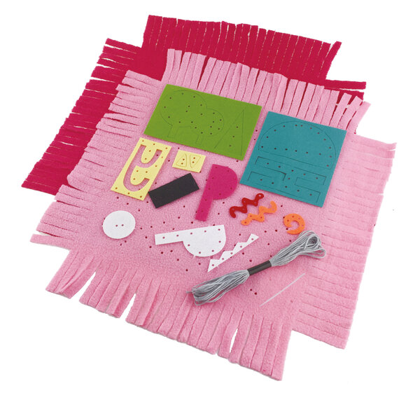 Kit coussin en feutrine à coudre rose 32 5 x 26 x 5 cm