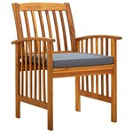 vidaXL Chaises à manger de jardin lot de 3 et coussins Bois d'acacia
