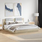 vidaXL Cadre de lit avec LED sans matelas chêne sonoma 180x200 cm