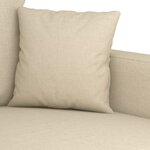 vidaXL Ensemble de canapés 3 Pièces avec coussins Crème Tissu