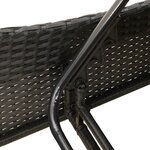 vidaXL Chaise longue avec coussins noir 114x205x73 cm résine tressée