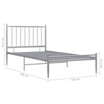 vidaXL Cadre de lit sans matelas gris métal 100x200 cm