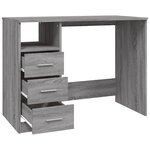 vidaXL Bureau avec tiroirs Sonoma gris 102x50x76 cm Bois d'ingénierie