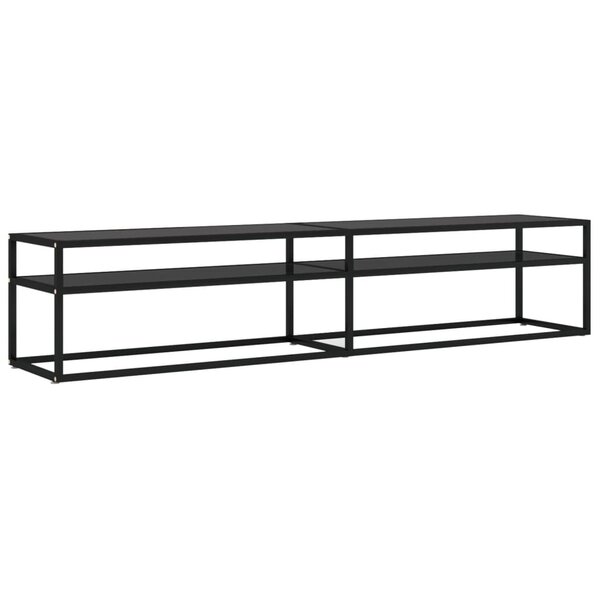 vidaXL Meuble TV noir 200x40x40 5 cm verre trempé