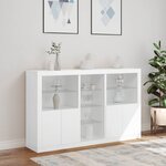 vidaXL Buffet avec lumières LED blanc 162x37x100 cm