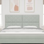 vidaXL Tête de lit LED Gris clair Ensemble de 3 gris clair