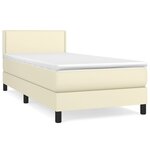 vidaXL Sommier à lattes de lit avec matelas Crème 100x200cm Similicuir