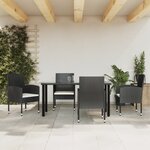 vidaXL Ensemble à manger de jardin 5 Pièces noir résine tressée et acier