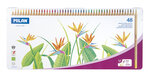 Crayons de couleur mine épaisse Ø 3 5 mm hexagonaux Boite métallique 48 pièces
