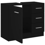 vidaXL Armoire d'évier Noir 63x30x54 cm Bois d'ingénierie