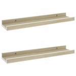 vidaXL Étagères murales 2 Pièces blanc et chêne sonoma 40x9x3 cm