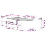vidaXL Cadre de lit avec tiroirs sans matelas chêne sonoma 90x190 cm