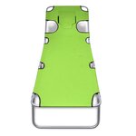 vidaXL Chaise longue avec coussin de tête acier enduit de poudre vert