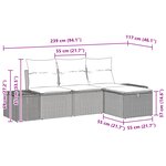 vidaXL Ensemble de canapé de jardin de 4 pièces avec coussins gris clair en poly rotin