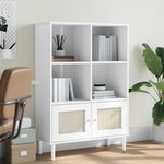 vidaXL Bibliothèque SENJA aspect de rotin blanc bois massif de pin