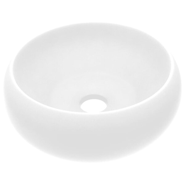 vidaXL Lavabo rond de luxe Blanc mat 40x15 cm Céramique
