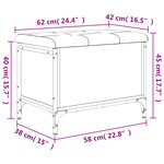vidaXL Banc de rangement sonoma gris 62x42x45 cm bois d'ingénierie